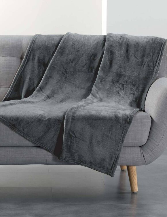 Plaid polaire, toucher peluche (anthracite) Plaid polaire, toucher peluche (anthracite)